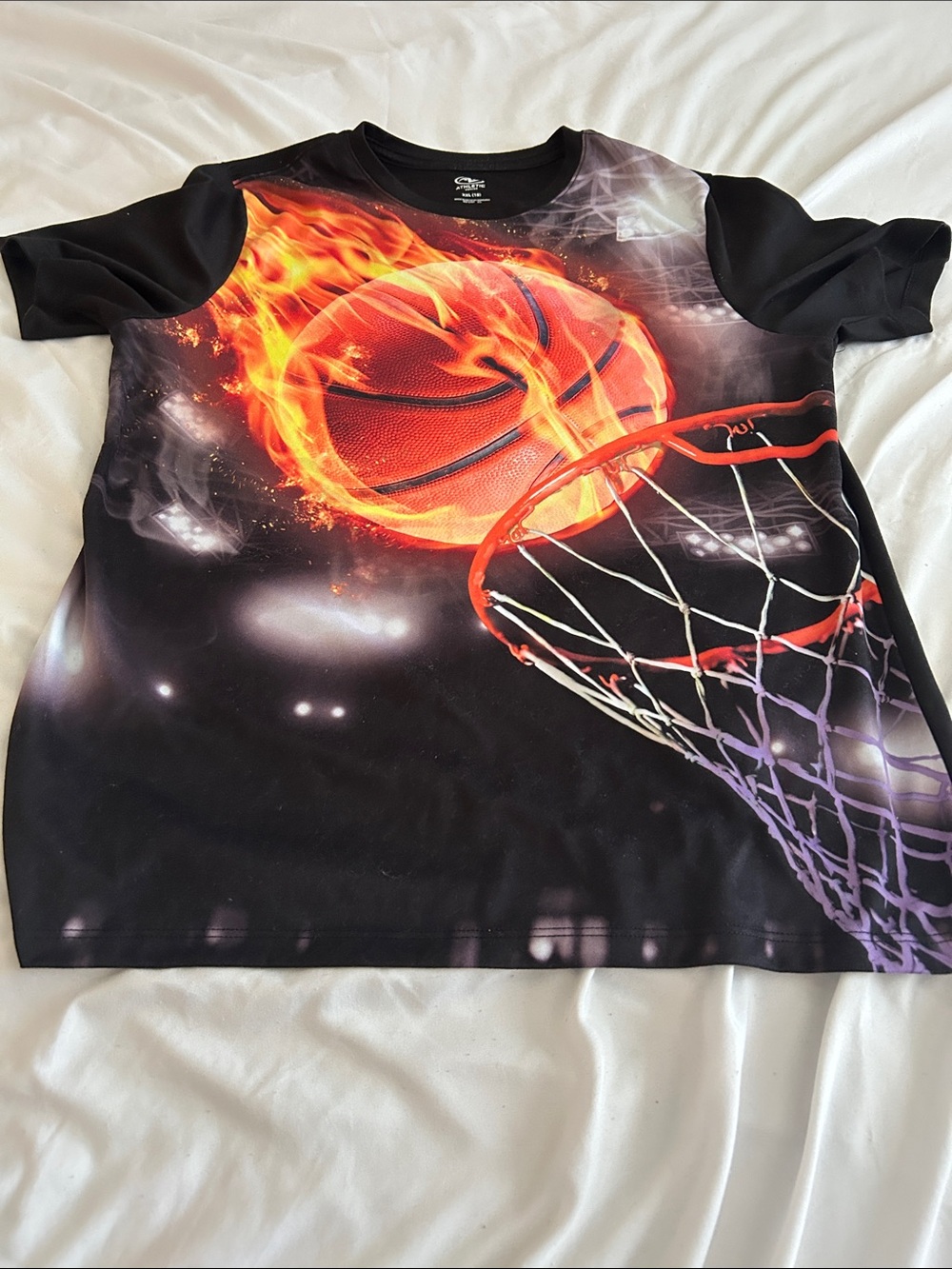 Kids' Short-Sleeve Basketball Graphic Tee - Black/Orange